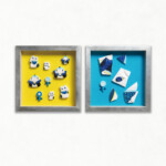 青い日の青い色<Br />
渡部 幸恵 Yukie Watanabe<Br />
青い日の思い出。青い色。19歳の年賀状は友人製で連名だった。
絵を描くのが好きな自分がただ一度絵を譲り任せた、唯一の。ネコ好きの彼女は自身を招き猫に、わたしを福助に。青。福助。