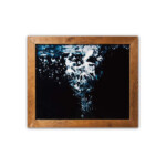 黒の中の泡<br/>
堤野 剛明 Yoshiaki Tsutsumino<br/>
気体(この場合酸素)は液体の中で形を顕す、だいたい丸いが重なり合うと無数の形を創り出す、まるで人の思考のようだ。